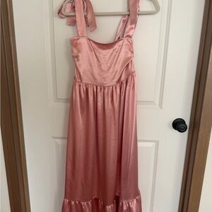 Wild Honey Blush Satin Dress
